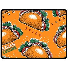 Seamless pattern with taco Fleece Blanket (Large)