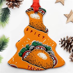 Seamless pattern with taco Christmas Tree Ornament (Two Sides)