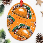 Seamless pattern with taco Oval Filigree Ornament (Two Sides) Front