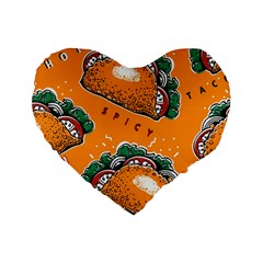 Seamless pattern with taco Standard 16  Premium Heart Shape Cushions