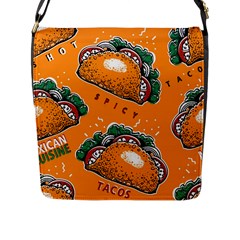 Seamless Pattern With Taco Flap Closure Messenger Bag (l) by Pakemis