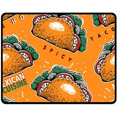 Seamless pattern with taco Double Sided Fleece Blanket (Medium)