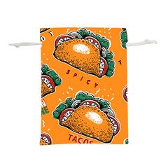 Seamless pattern with taco Lightweight Drawstring Pouch (L)