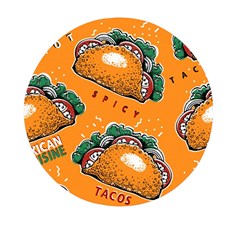 Seamless Pattern With Taco Mini Round Pill Box (pack Of 5) by Pakemis