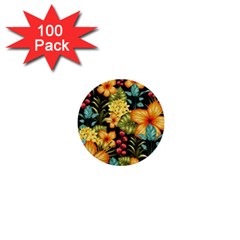 Fabulous Colorful Floral Seamless 1  Mini Buttons (100 Pack)  by Pakemis