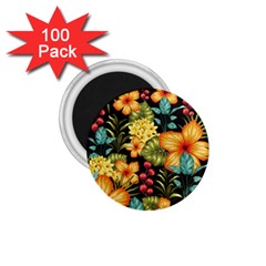 Fabulous Colorful Floral Seamless 1 75  Magnets (100 Pack)  by Pakemis