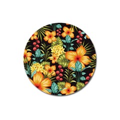 Fabulous Colorful Floral Seamless Magnet 3  (round) by Pakemis