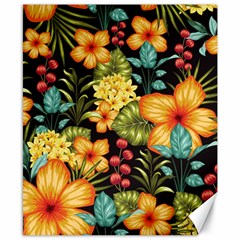 Fabulous Colorful Floral Seamless Canvas 8  X 10  by Pakemis