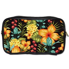 Fabulous Colorful Floral Seamless Toiletries Bag (one Side) by Pakemis