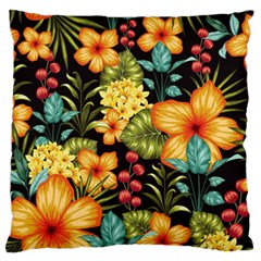 Fabulous Colorful Floral Seamless Large Cushion Case (one Side) by Pakemis