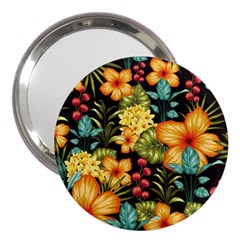 Fabulous Colorful Floral Seamless 3  Handbag Mirrors by Pakemis