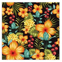 Fabulous Colorful Floral Seamless Square Satin Scarf (36  X 36 ) by Pakemis