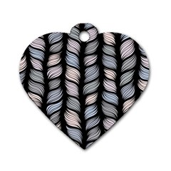 Seamless Pattern With Interweaving Braids Dog Tag Heart (Two Sides)