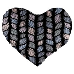 Seamless Pattern With Interweaving Braids Large 19  Premium Flano Heart Shape Cushions