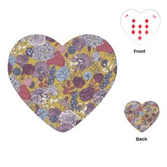 Floral Seamless Pattern With Flowers Vintage Background Colorful Illustration Playing Cards Single Design (heart) by Pakemis