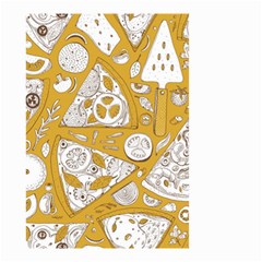 Vector-seamless-pizza-slice-pattern-hand-drawn-pizza-illustration-great-pizzeria-menu-background - Small Garden Flag (two Sides) by Pakemis