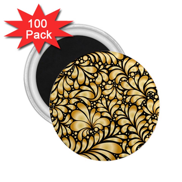 Damask-teardrop-gold-ornament-seamless-pattern 2.25  Magnets (100 pack) 