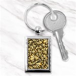 Damask-teardrop-gold-ornament-seamless-pattern Key Chain (Rectangle) Front