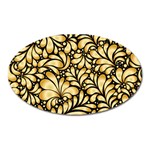 Damask-teardrop-gold-ornament-seamless-pattern Oval Magnet Front