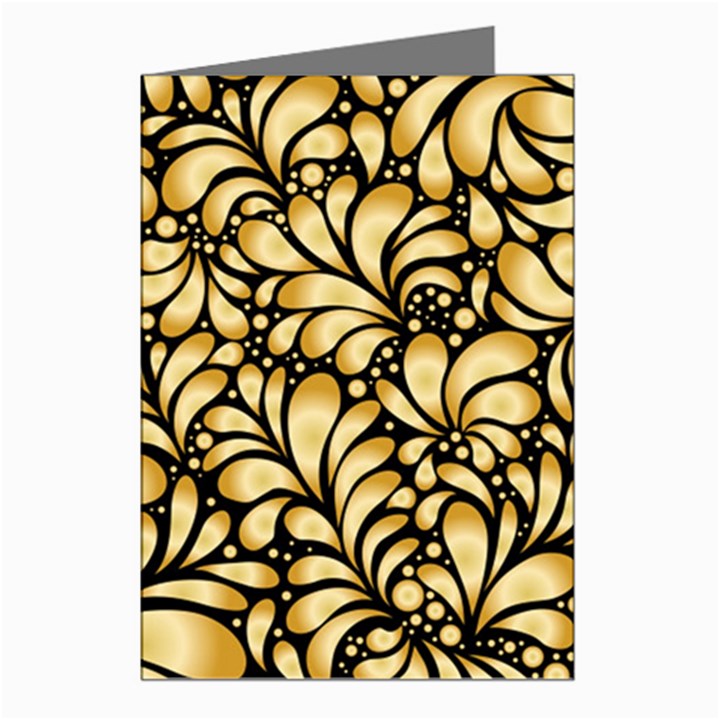 Damask-teardrop-gold-ornament-seamless-pattern Greeting Cards (Pkg of 8)