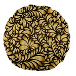 Damask-teardrop-gold-ornament-seamless-pattern Large 18  Premium Flano Round Cushions Front