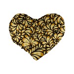 Damask-teardrop-gold-ornament-seamless-pattern Standard 16  Premium Flano Heart Shape Cushions Back