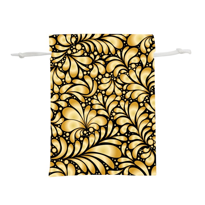 Damask-teardrop-gold-ornament-seamless-pattern Lightweight Drawstring Pouch (L)