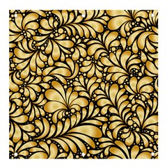 Damask-teardrop-gold-ornament-seamless-pattern Banner and Sign 4  x 4 