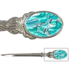 Sea-waves-seamless-pattern Letter Opener by Pakemis