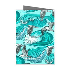 Sea-waves-seamless-pattern Mini Greeting Cards (pkg Of 8) by Pakemis