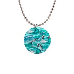 Sea-waves-seamless-pattern 1  Button Necklace by Pakemis