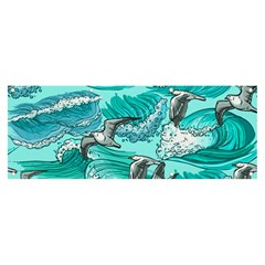 Sea-waves-seamless-pattern Banner And Sign 8  X 3  by Pakemis