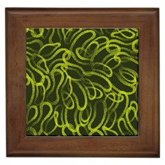 Green-abstract-stippled-repetitive-fashion-seamless-pattern Framed Tile by Pakemis