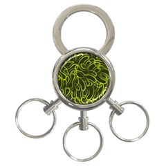 Green-abstract-stippled-repetitive-fashion-seamless-pattern 3-ring Key Chain by Pakemis