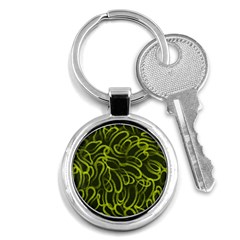 Green-abstract-stippled-repetitive-fashion-seamless-pattern Key Chain (round) by Pakemis