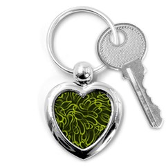 Green-abstract-stippled-repetitive-fashion-seamless-pattern Key Chain (heart) by Pakemis