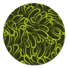 Green-abstract-stippled-repetitive-fashion-seamless-pattern Magnet 5  (round) by Pakemis