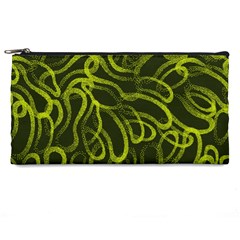 Green-abstract-stippled-repetitive-fashion-seamless-pattern Pencil Case by Pakemis