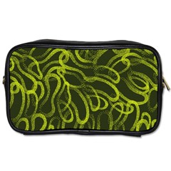 Green-abstract-stippled-repetitive-fashion-seamless-pattern Toiletries Bag (one Side) by Pakemis