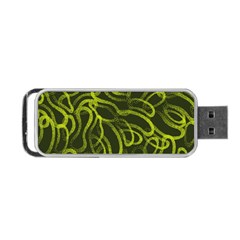 Green-abstract-stippled-repetitive-fashion-seamless-pattern Portable Usb Flash (two Sides) by Pakemis