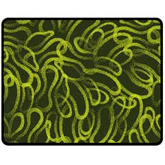 Green-abstract-stippled-repetitive-fashion-seamless-pattern Double Sided Fleece Blanket (medium) by Pakemis