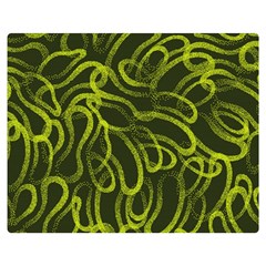 Green-abstract-stippled-repetitive-fashion-seamless-pattern Double Sided Flano Blanket (medium) by Pakemis