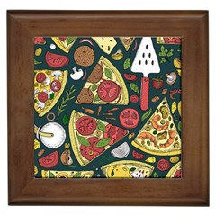 Vector-seamless-pizza-slice-pattern-hand-drawn-pizza-illustration-great-pizzeria-menu-background Framed Tile by Pakemis