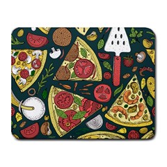 Vector-seamless-pizza-slice-pattern-hand-drawn-pizza-illustration-great-pizzeria-menu-background Small Mousepad by Pakemis