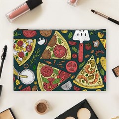 Vector-seamless-pizza-slice-pattern-hand-drawn-pizza-illustration-great-pizzeria-menu-background Cosmetic Bag (large) by Pakemis