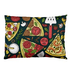 Vector-seamless-pizza-slice-pattern-hand-drawn-pizza-illustration-great-pizzeria-menu-background Pillow Case (two Sides) by Pakemis