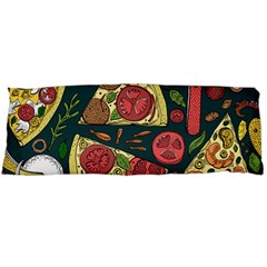 Vector-seamless-pizza-slice-pattern-hand-drawn-pizza-illustration-great-pizzeria-menu-background Body Pillow Case (dakimakura) by Pakemis