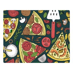 Vector-seamless-pizza-slice-pattern-hand-drawn-pizza-illustration-great-pizzeria-menu-background Double Sided Flano Blanket (large) by Pakemis