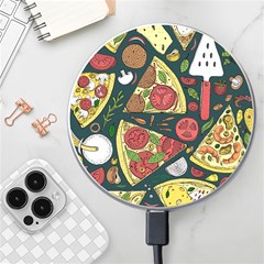 Vector-seamless-pizza-slice-pattern-hand-drawn-pizza-illustration-great-pizzeria-menu-background Wireless Charger by Pakemis