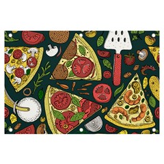 Vector-seamless-pizza-slice-pattern-hand-drawn-pizza-illustration-great-pizzeria-menu-background Banner And Sign 6  X 4  by Pakemis